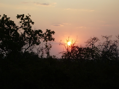 Pôr do sol em meio ao cerrado, bioma predominante na região do território da Pontinha.