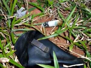 Índios encontraram munições deflagradas no local (Foto: Divulgação/ Conselho Aty Guassu)