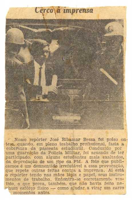 Bessa preso em 1968 recorte de jornal