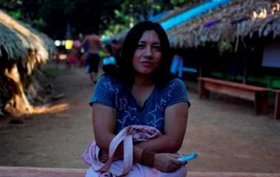 Ela[ize Farias, em Barcelos, Amazonas, fronteira com Roraima, durante Assembleia indígena Yanomami em outubro de 2012 (Foto: Odair /Leal)