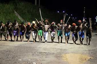 Índios munduruku ocupam Belo Monte. Foto: http://ocupacaobelomonte.wordpress.com/