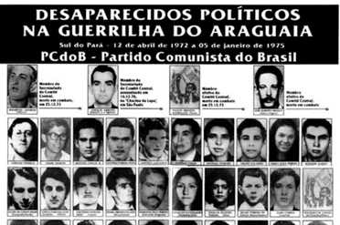 No cartaz, Paulo era o único dos quatro membros da cúpula do PC do B que não tinha o rosto identificado Foto: Reprodução / Reprodução