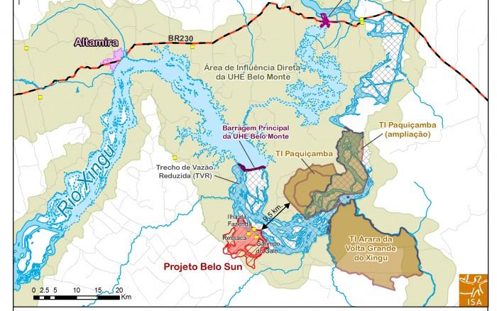 Mapa: ISA / Amazonia.org
