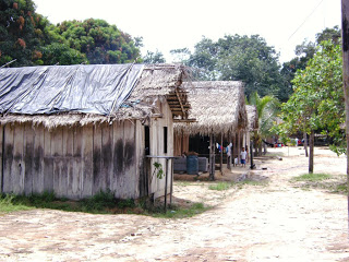 Moradias de aldeia da etnia tenharim, no Amazonas. Foto: Arquivo Funai.