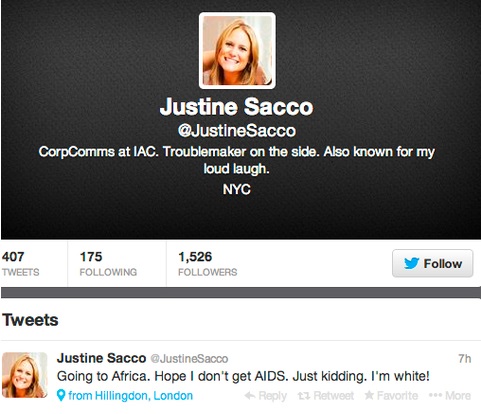 racismo - Justine Sacco