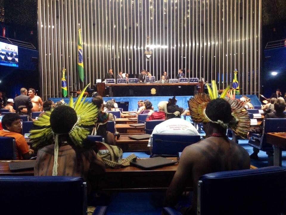 Abertura solene no Senado. Foto: Isabel Harari / Mobilização Nacional Indígena. 16/04/2015