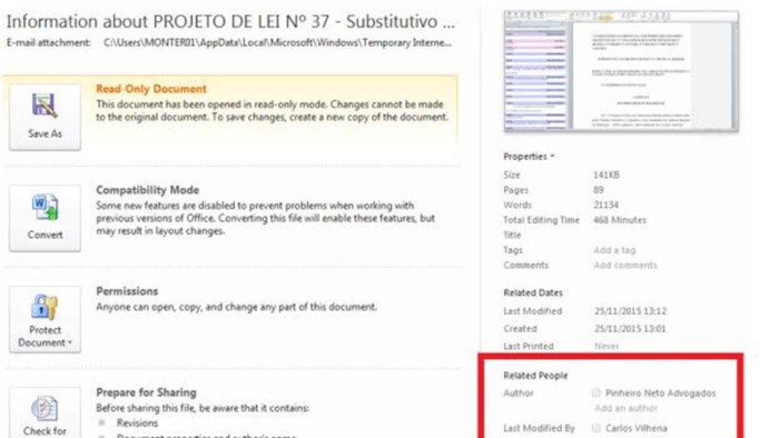 Escritório Pinheiro Neto reconheceu as alterações feitas em seus computadores, mas informou que o advogado Carlos Vilhena "não atuou como representante do escritório nessa questão"