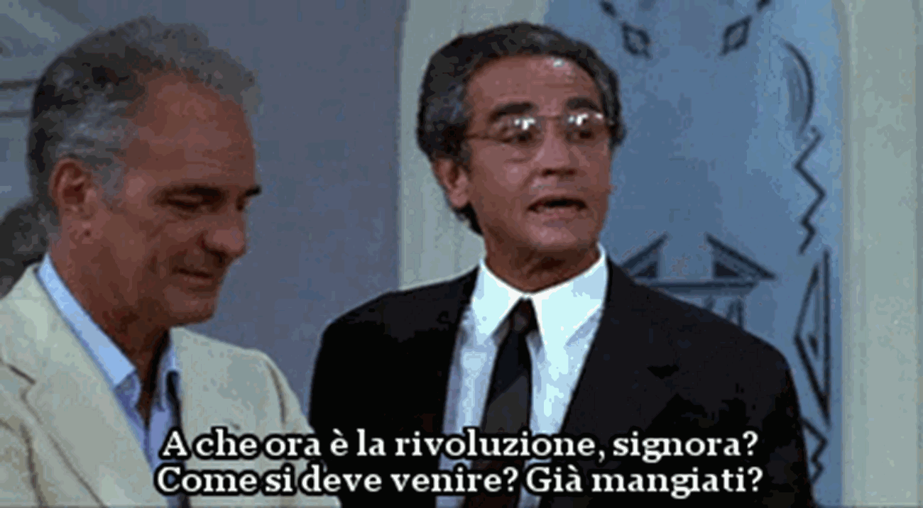 Que hora é a revolução, senhora? Como se deve ir? Já alimentados? (“O Terraço”, 1980)