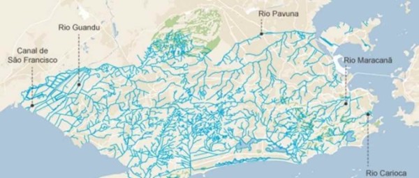 Rios e canais do Rio de Janeiro [de O Globo]