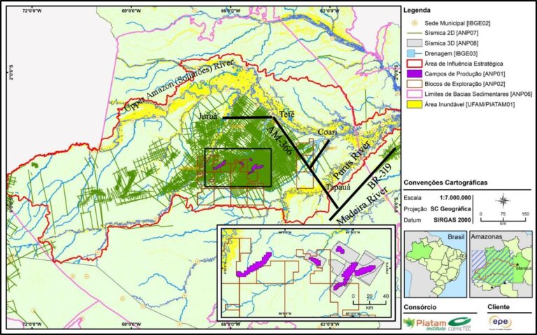 Figura 3. Projeto de exploração de petróleo e gás Área Sedimentar Solimões (Fonte: [24]).